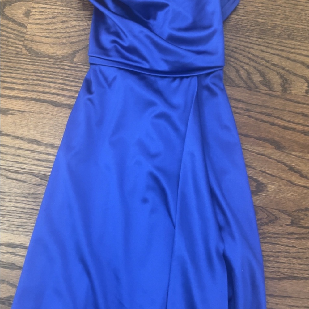 Elegant Blue One-Shoulder Cocktail Dress